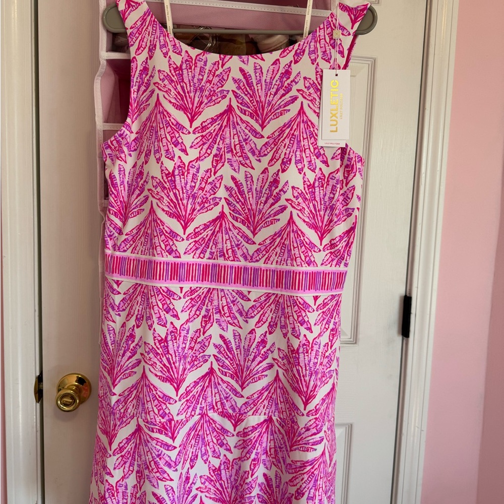 NWT Lilly Pulitzer Pink Print Sleeveless Active Dress Luxletic
